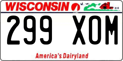 WI license plate 299XOM
