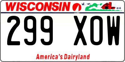 WI license plate 299XOW