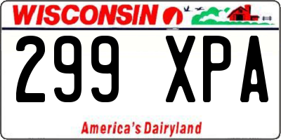WI license plate 299XPA