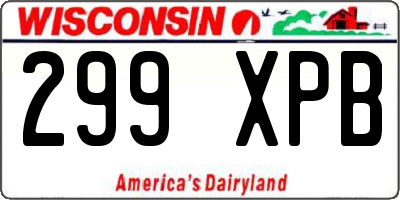WI license plate 299XPB