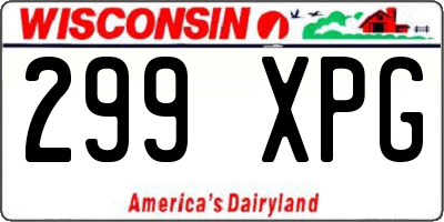 WI license plate 299XPG