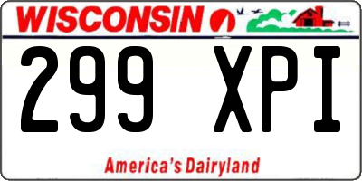 WI license plate 299XPI