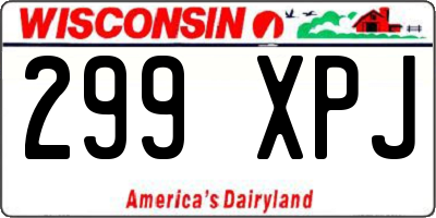 WI license plate 299XPJ