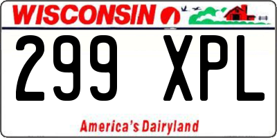WI license plate 299XPL