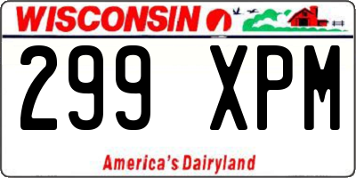 WI license plate 299XPM