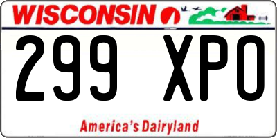 WI license plate 299XPO