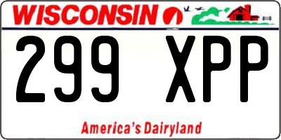 WI license plate 299XPP