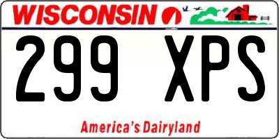WI license plate 299XPS