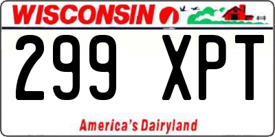 WI license plate 299XPT