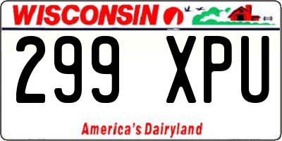 WI license plate 299XPU