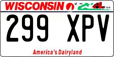 WI license plate 299XPV