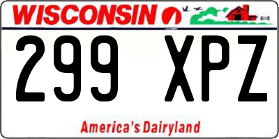 WI license plate 299XPZ