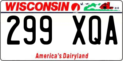WI license plate 299XQA
