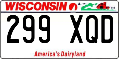WI license plate 299XQD