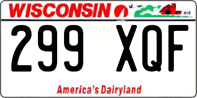 WI license plate 299XQF