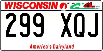 WI license plate 299XQJ