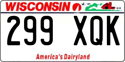 WI license plate 299XQK