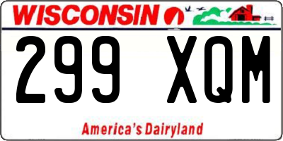WI license plate 299XQM