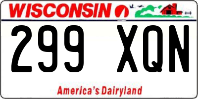 WI license plate 299XQN
