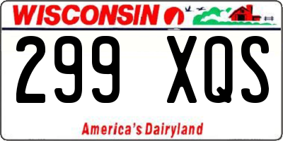 WI license plate 299XQS