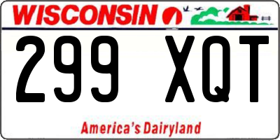 WI license plate 299XQT