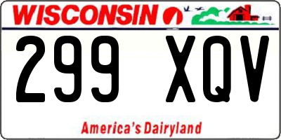 WI license plate 299XQV