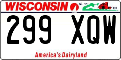 WI license plate 299XQW