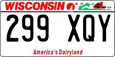 WI license plate 299XQY