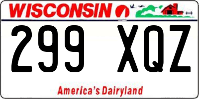 WI license plate 299XQZ