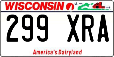 WI license plate 299XRA