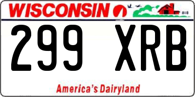 WI license plate 299XRB