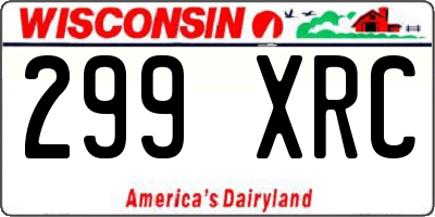 WI license plate 299XRC