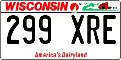 WI license plate 299XRE