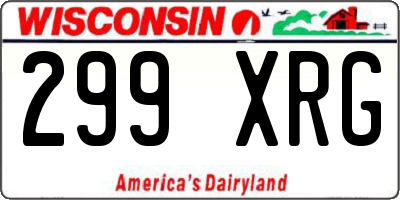 WI license plate 299XRG