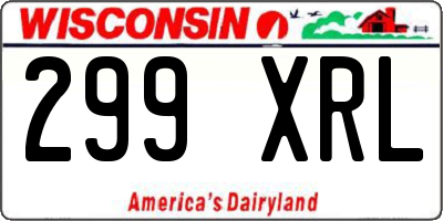 WI license plate 299XRL