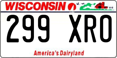 WI license plate 299XRO