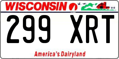 WI license plate 299XRT