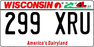 WI license plate 299XRU