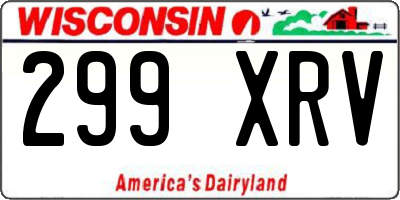 WI license plate 299XRV