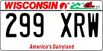 WI license plate 299XRW