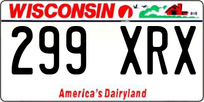 WI license plate 299XRX