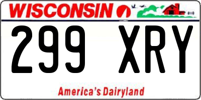 WI license plate 299XRY