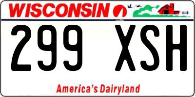 WI license plate 299XSH