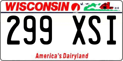 WI license plate 299XSI