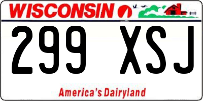 WI license plate 299XSJ