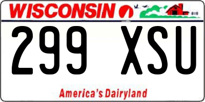 WI license plate 299XSU