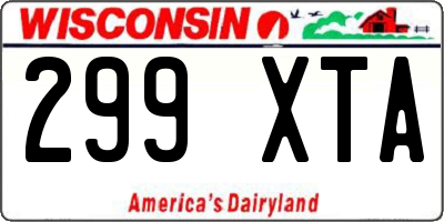 WI license plate 299XTA