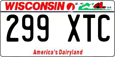 WI license plate 299XTC