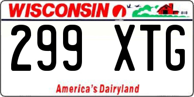 WI license plate 299XTG