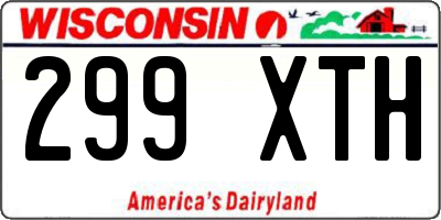 WI license plate 299XTH
